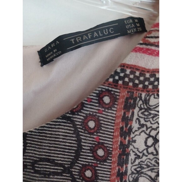 Zara black paisley slim mididress M long sl. boho hippie whimsigoth ethnic flaw - Picture 2 of 16